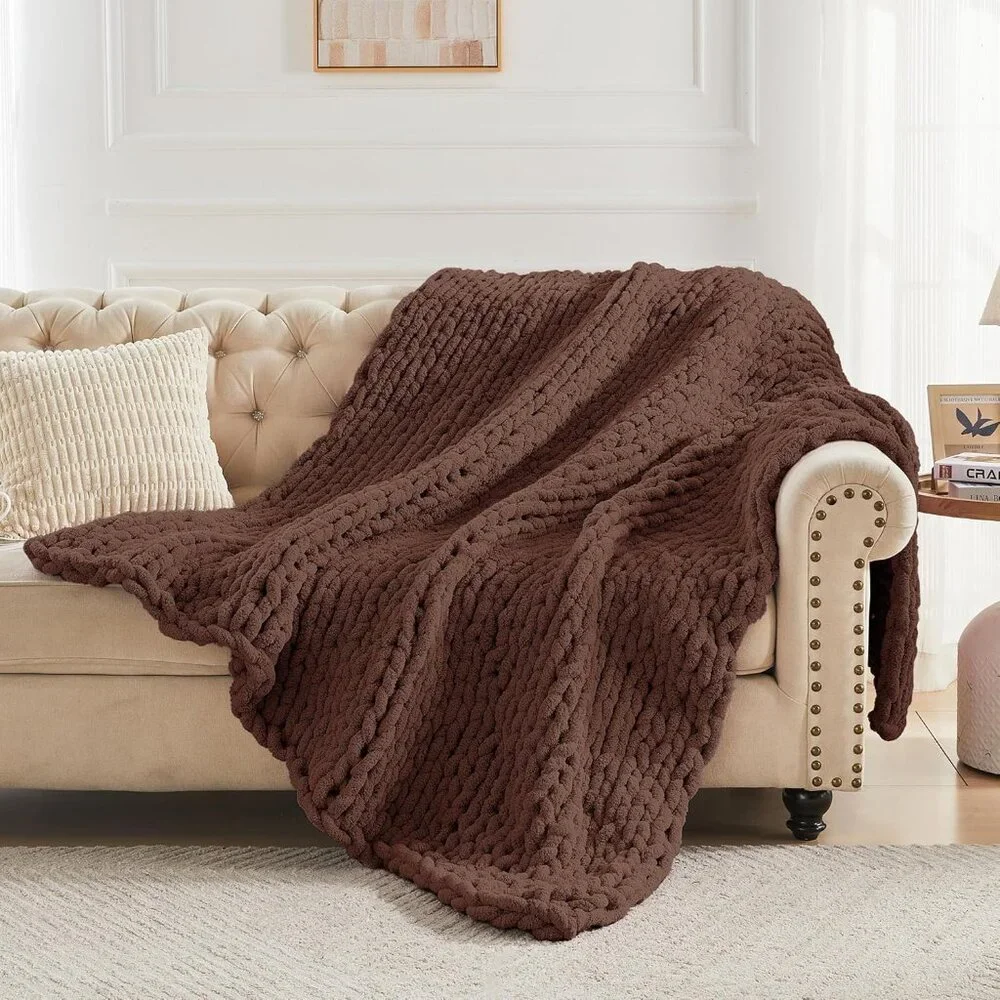 Chunky Knit Throw Blanket 60