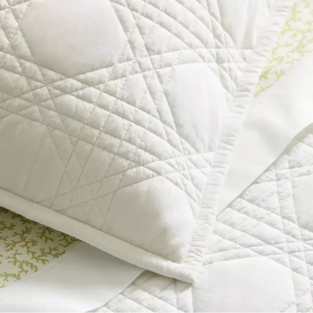 Serena & Lily Pair of Standard Lattice Pillow Shams in White