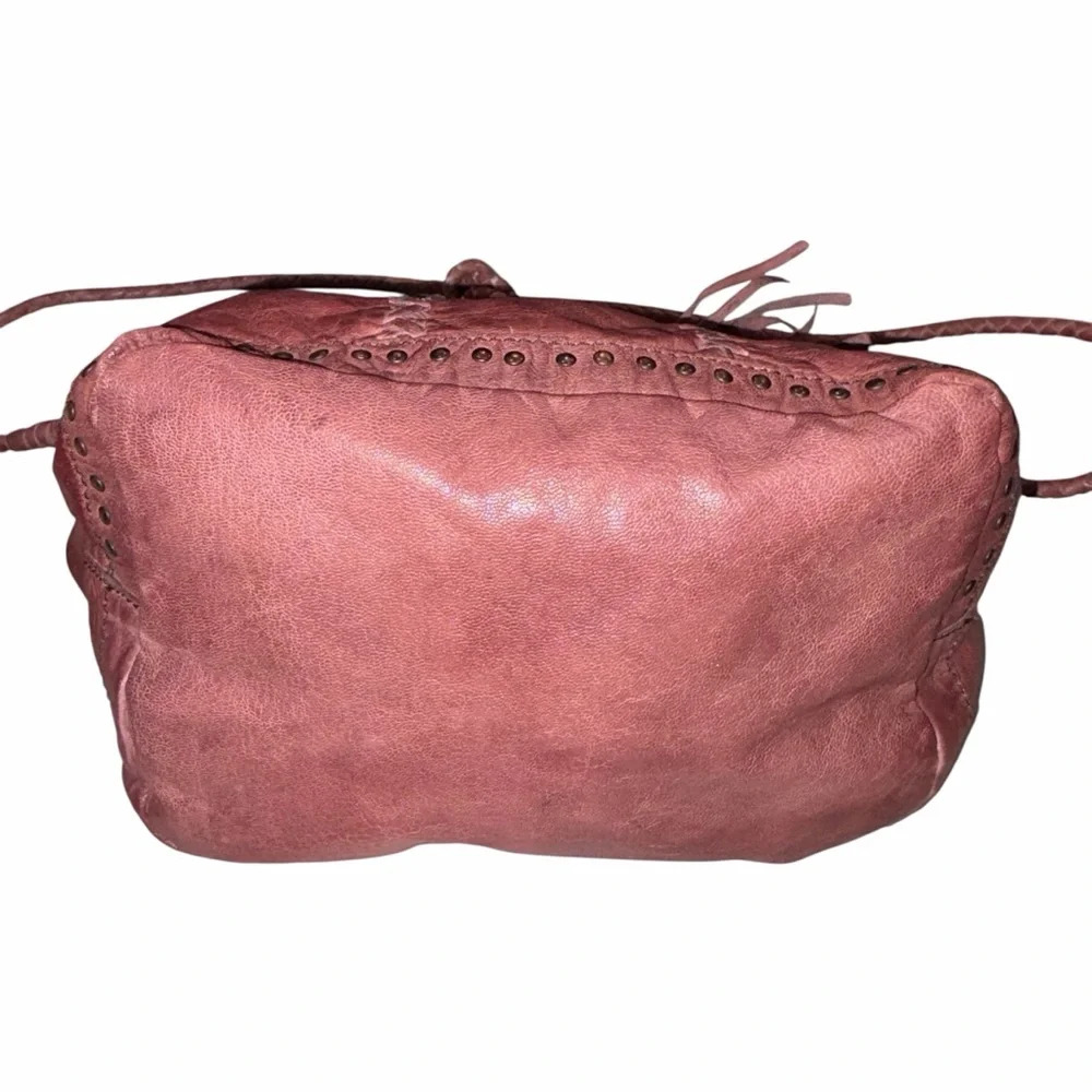 Civico 9 Brown Leather Studded Bucket Bag Purse