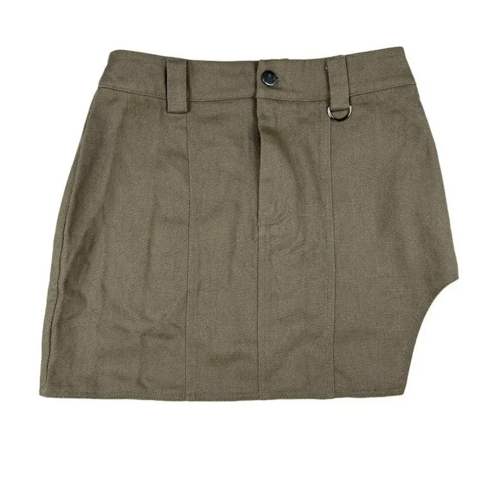 White Fox - Cut Out Mini Skirt in Gray Brown