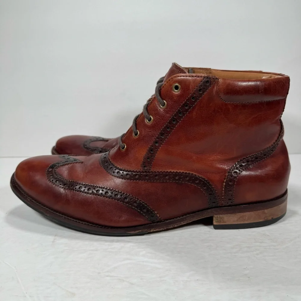 Cole Haan Brown Leather Williams Wingtip Lace Up Chukka Boots Men Size 10W