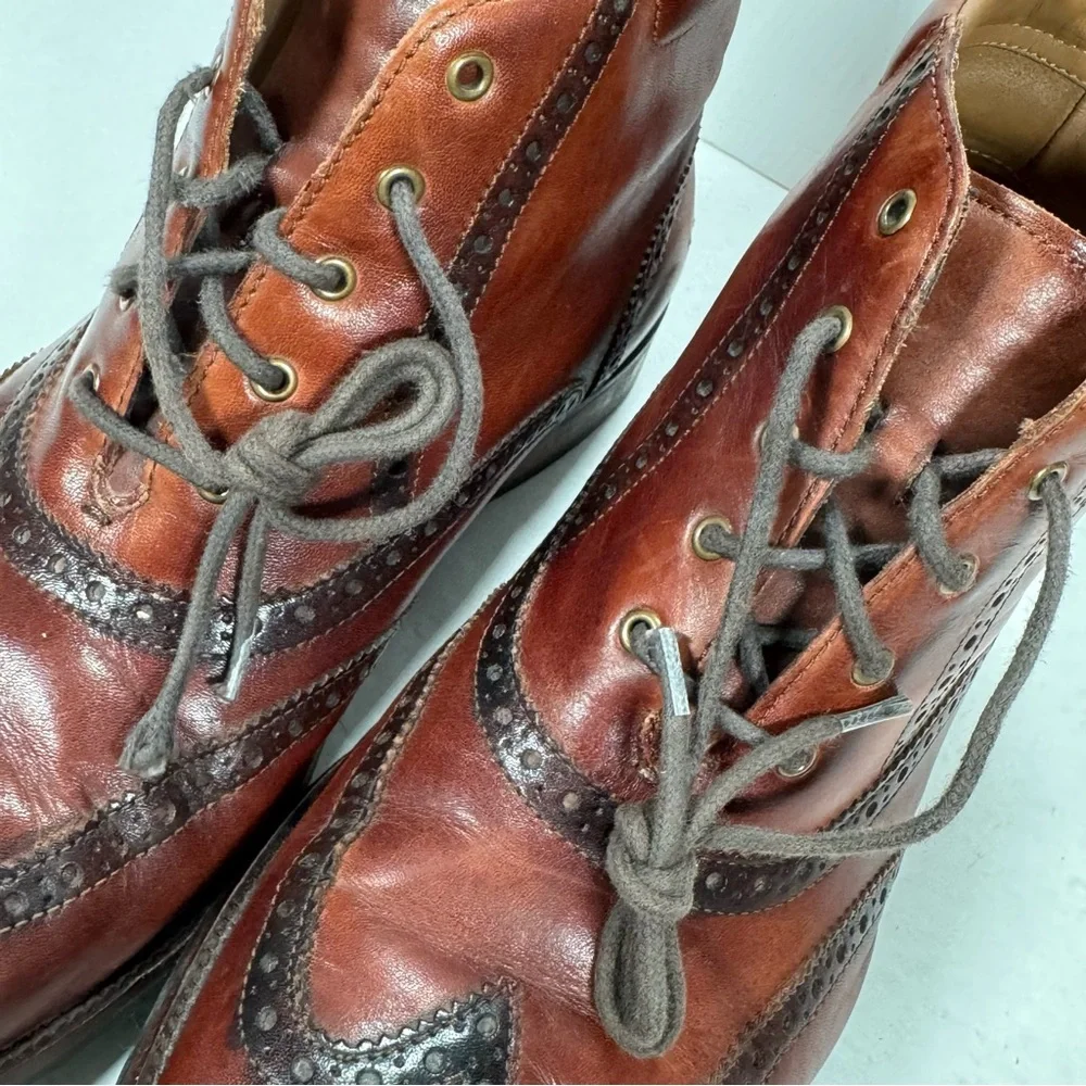 Cole Haan Brown Leather Williams Wingtip Lace Up Chukka Boots Men Size 10W