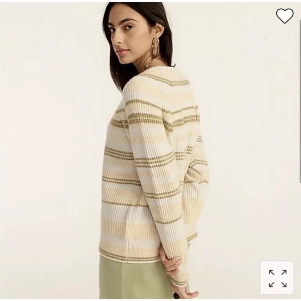 J. Crew Cashmere Ribbed Striped Crewneck Sweatshirt Women’s Size S