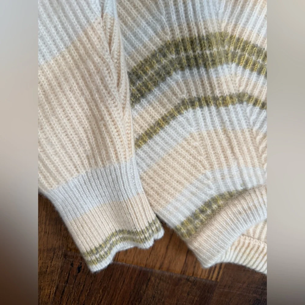 J. Crew Cashmere Ribbed Striped Crewneck Sweatshirt Women’s Size S