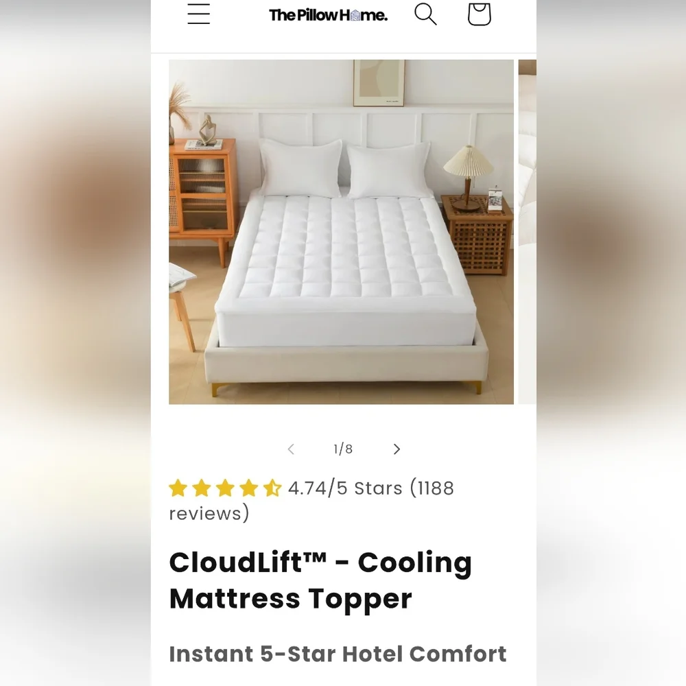 White Mattress Topper