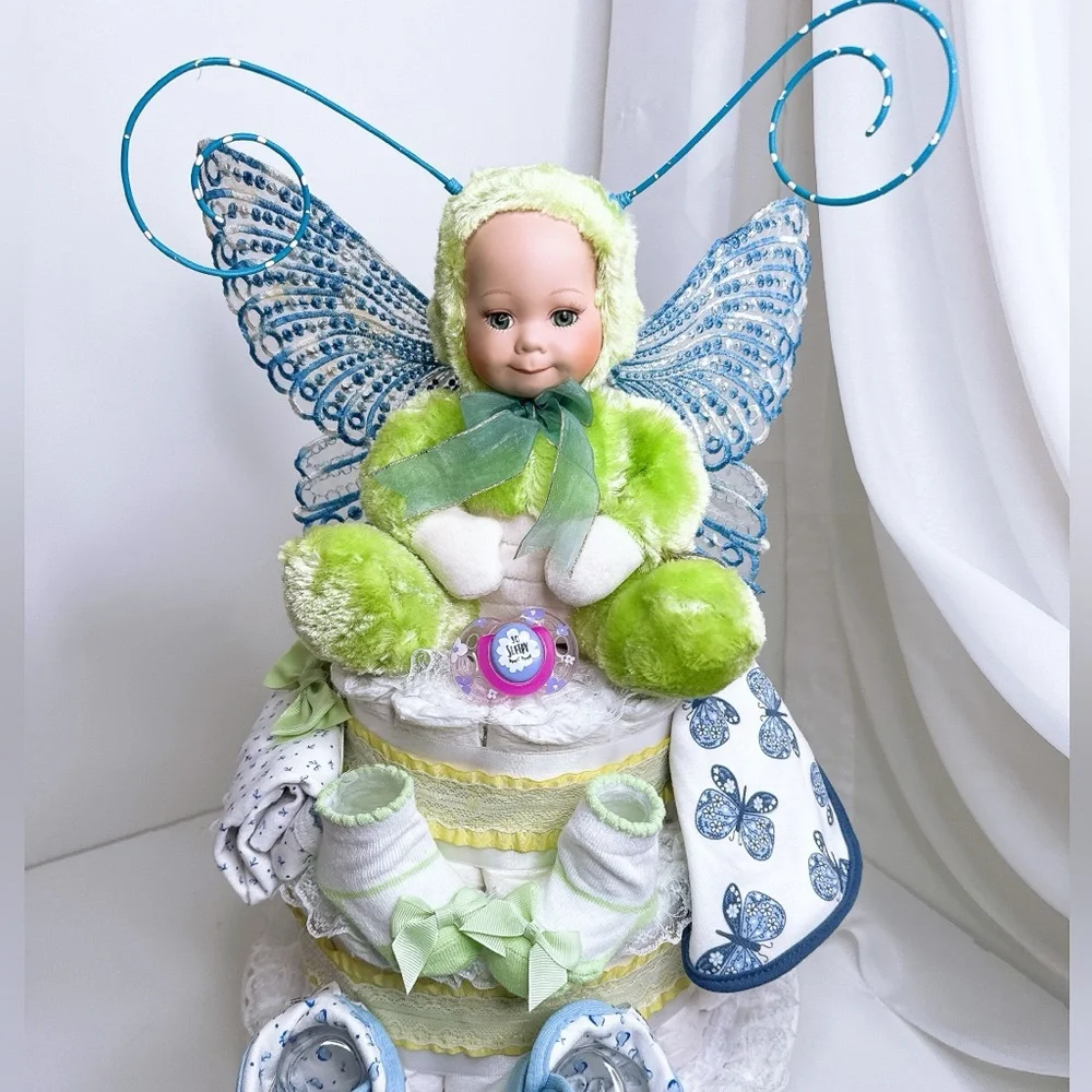 Butterfly Fairy Doll Diaper Cake, Baby Shower Gift