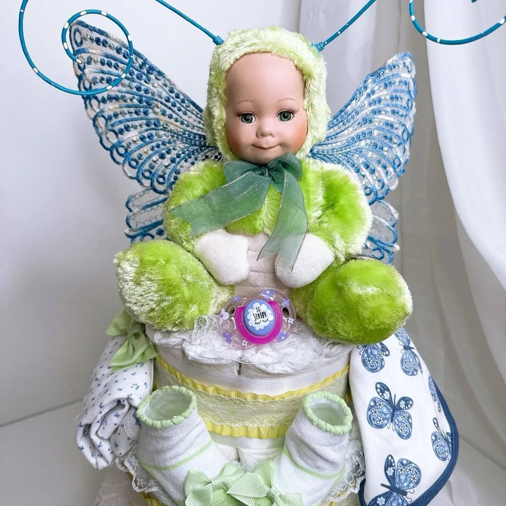 Butterfly Fairy Doll Diaper Cake, Baby Shower Gift