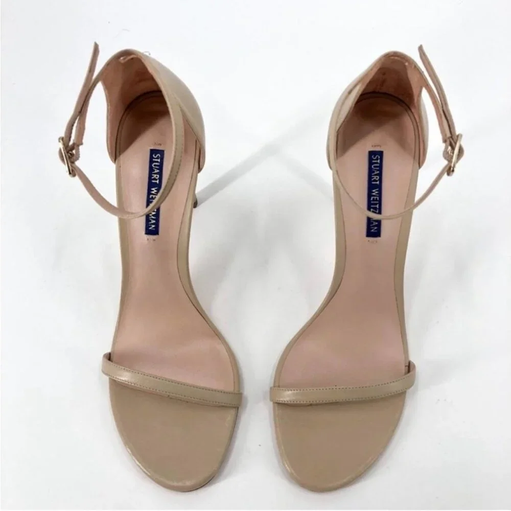 Stuart Weitzman Nudistsong Strap Bambina Nappa Leather Open Toe 110mm Sandal