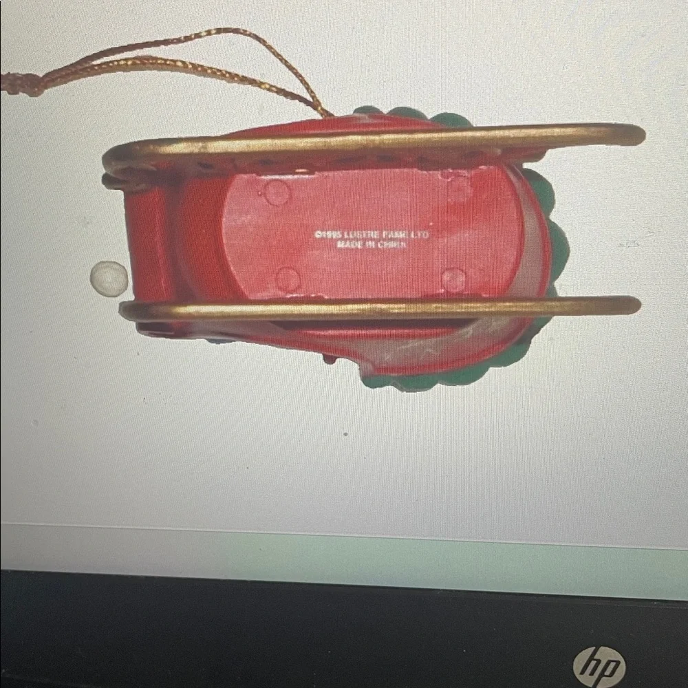 VTG 1995 Lustre Fame Elf Sleigh Christmas Ornament