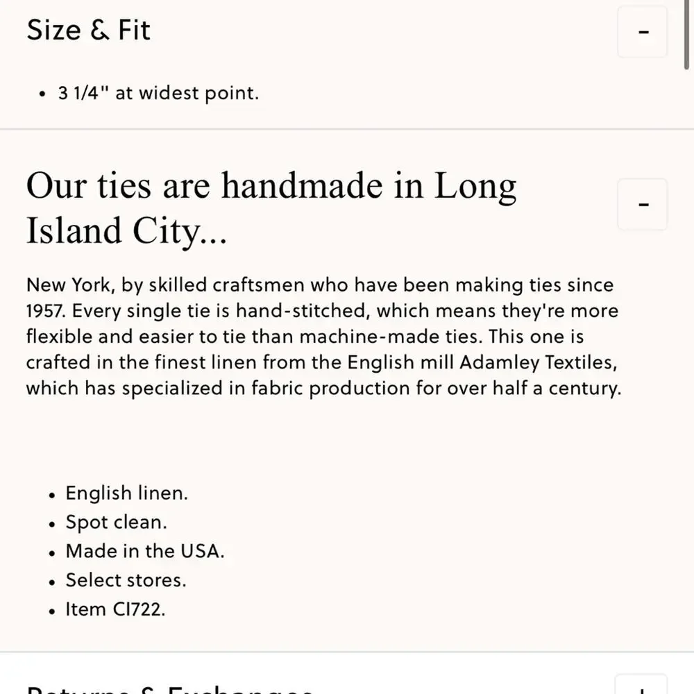 J.Crew English linen tie