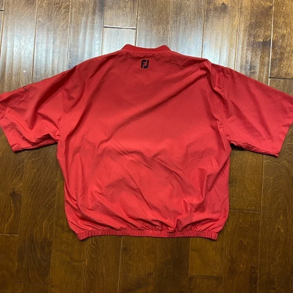 FootJoy Athletic Pullover Short Sleeved Red Windbreaker Golf Jacket Men's XL
