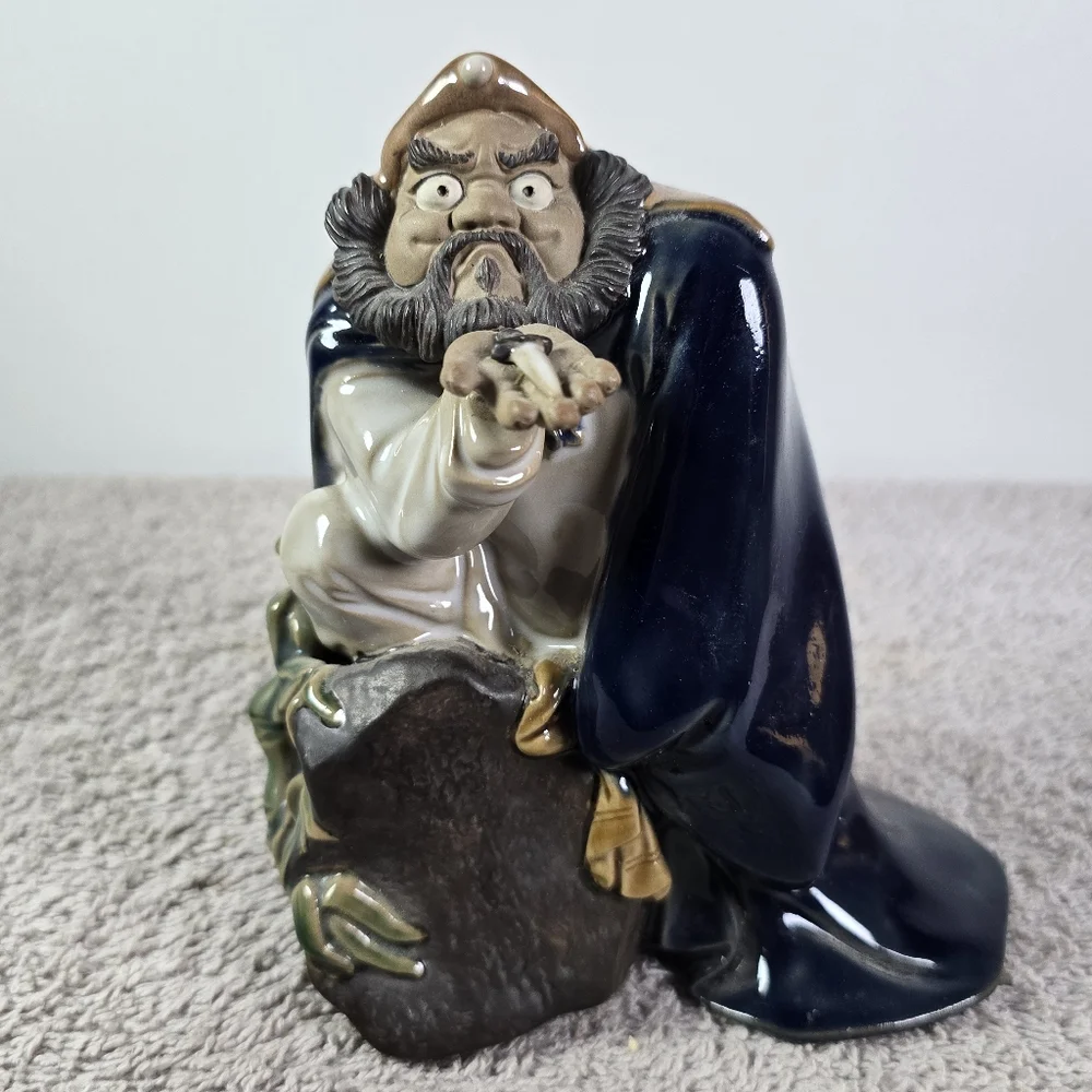Ceramic Glazed Art Pottwey Mud Man Wucai Zhong Kui Chungkuel