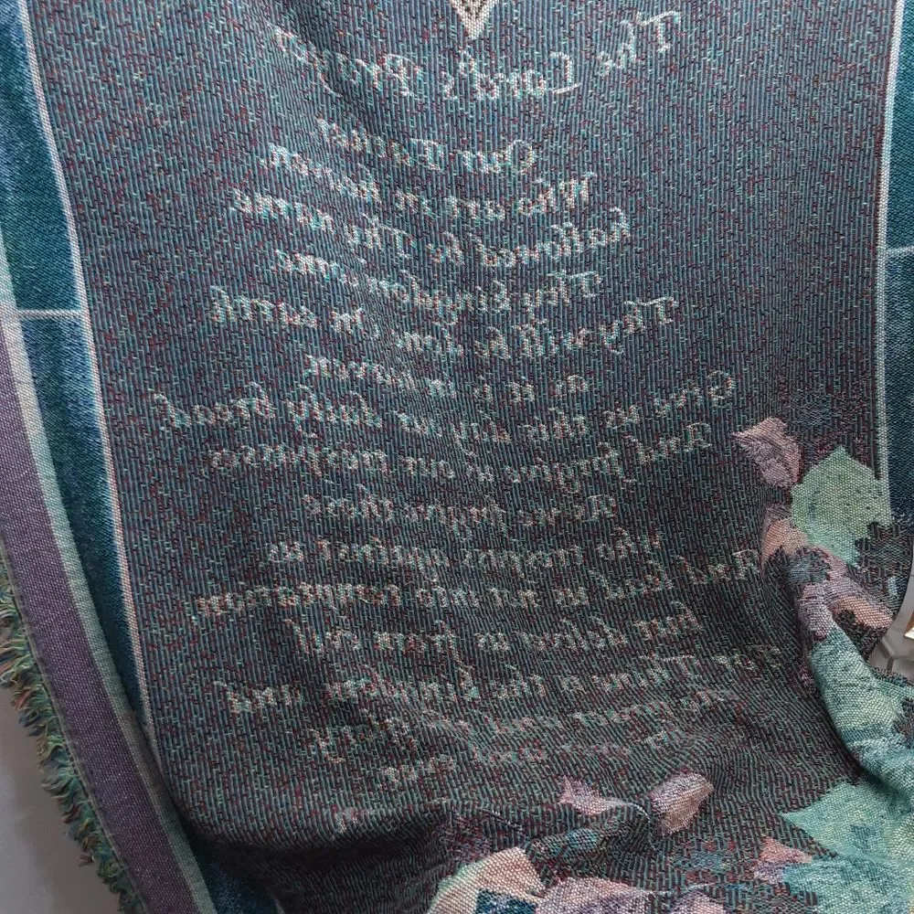 Stain glass Our Father Prayer Throw 60 X 60