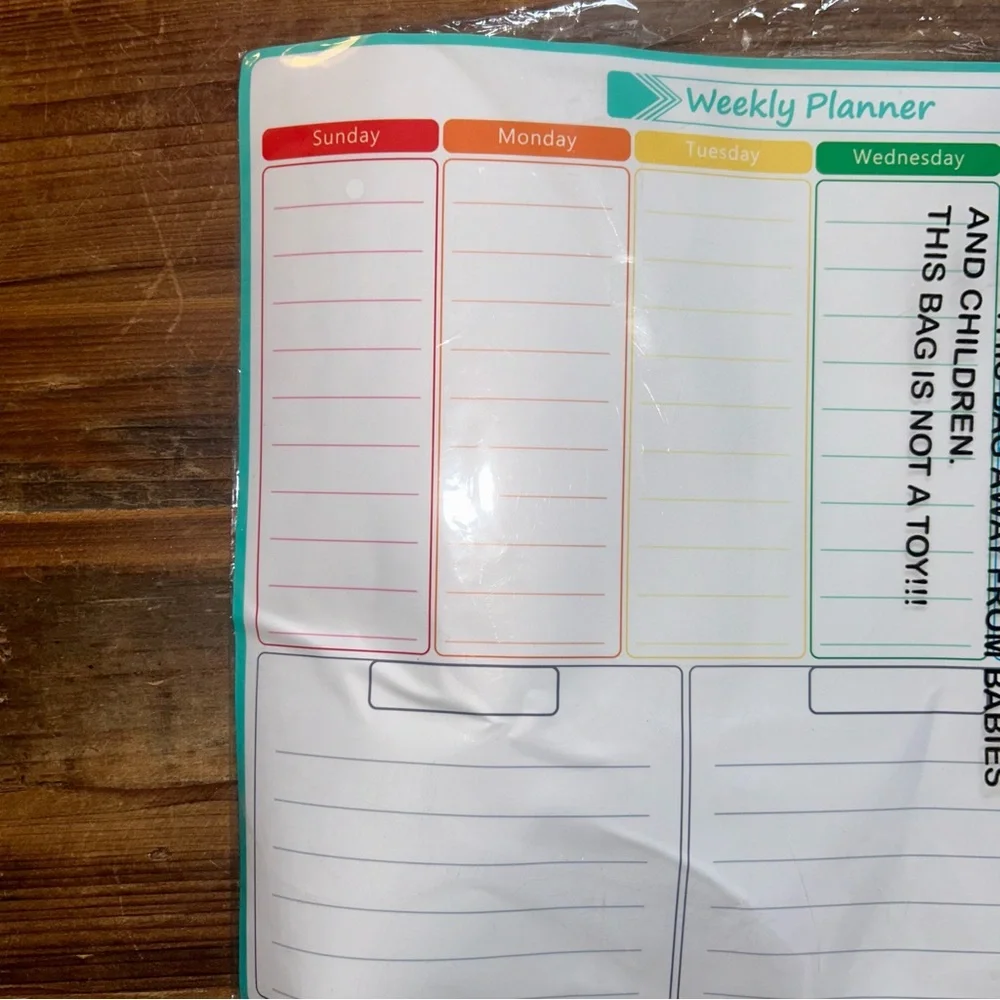 Magnetic Colorful Weekly Planner Dry Erase