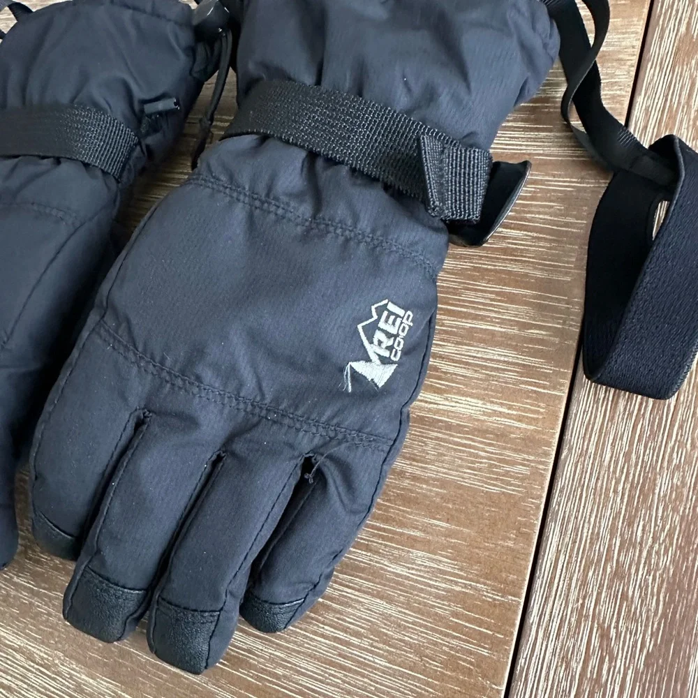 REI Co-op Kids’ Black Waterproof Insulated Gloves Size L