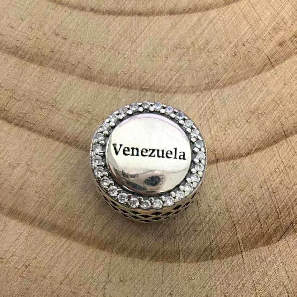 Pandora Venezuela Flag Exclusive Bead Charm For Bracelet, S925 Silver Jewelry