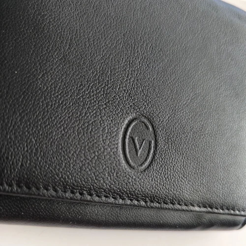 Men's Bifold Wallet Gianni Valentino Black Leather Multiple Compartments