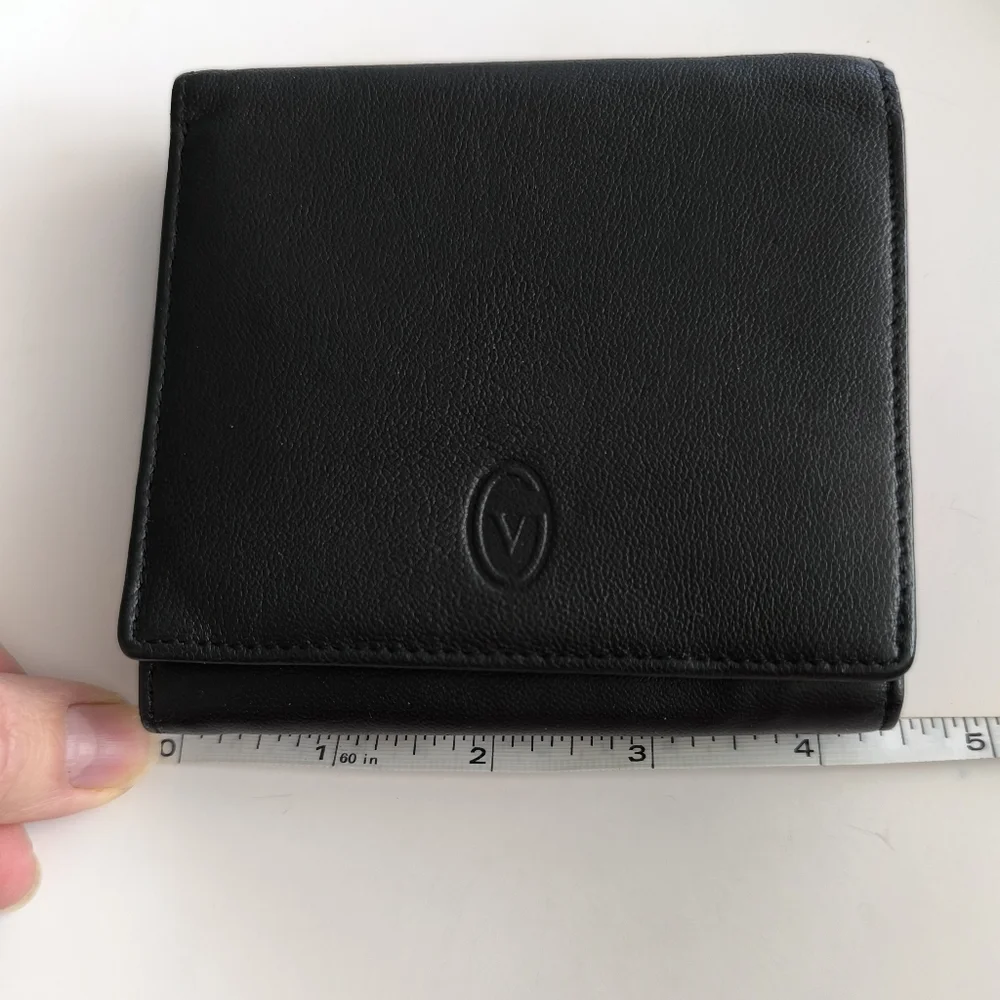 Men's Bifold Wallet Gianni Valentino Black Leather Multiple Compartments