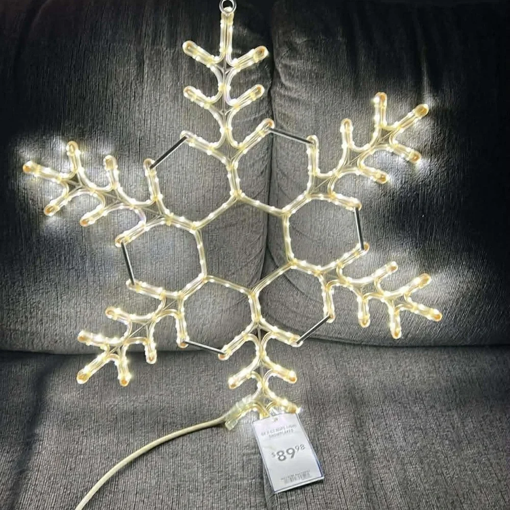 Pure White Snowflake LED String Lights
