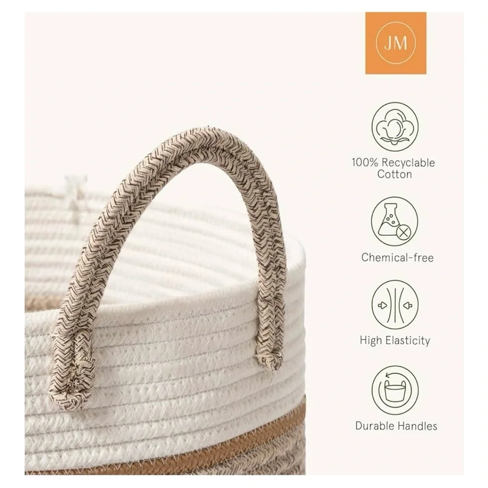 LA JOLIE MUSE COTTON WOVEN LAUNDRY STORAGE BASKET ORGANIZER