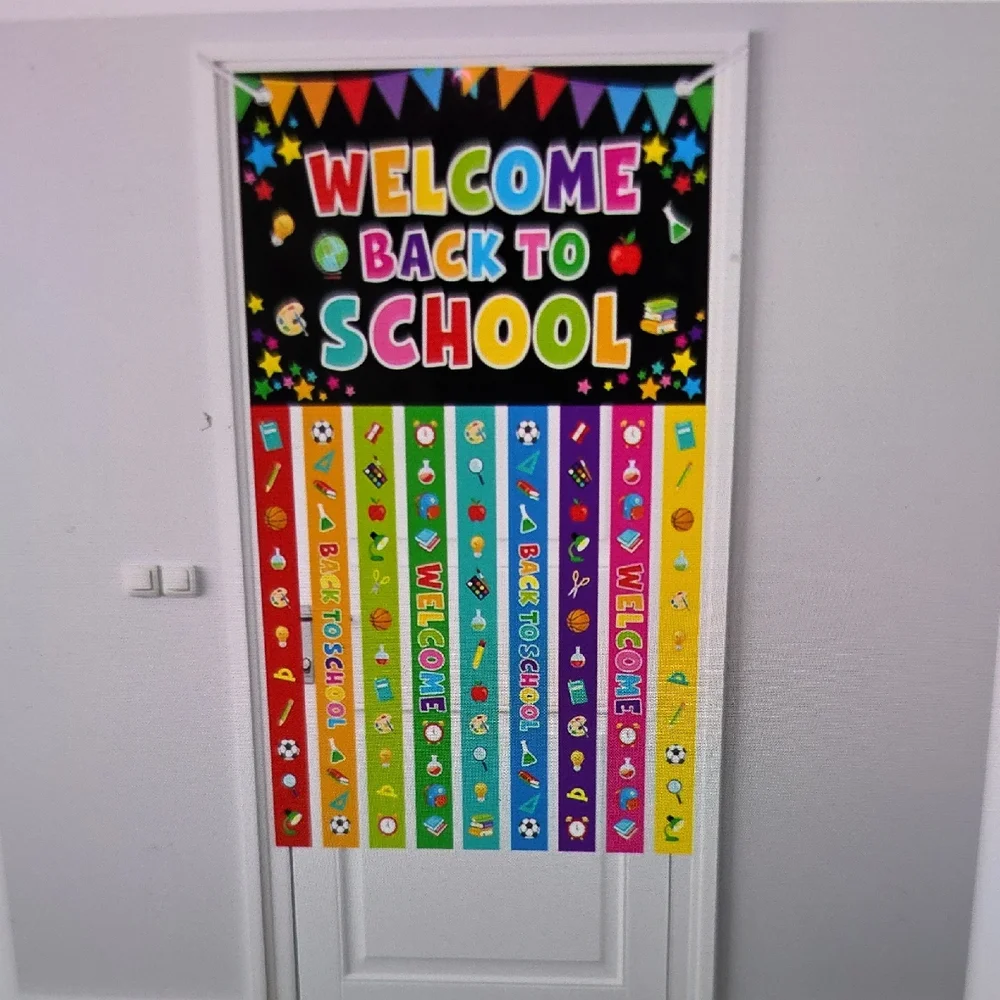 Colorful Welcome Back to School Door Banner 59.1 x 35.4 Inches