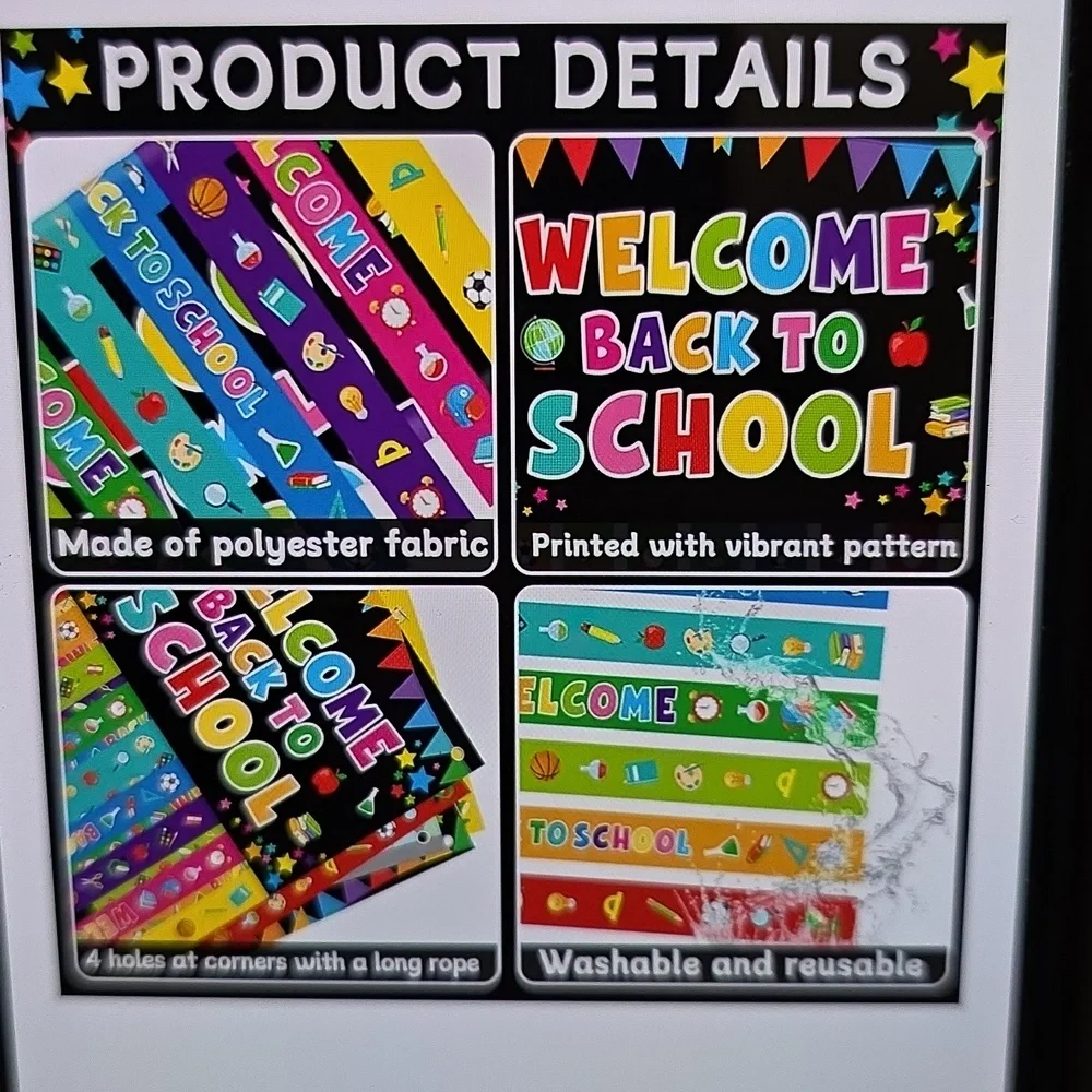 Colorful Welcome Back to School Door Banner 59.1 x 35.4 Inches