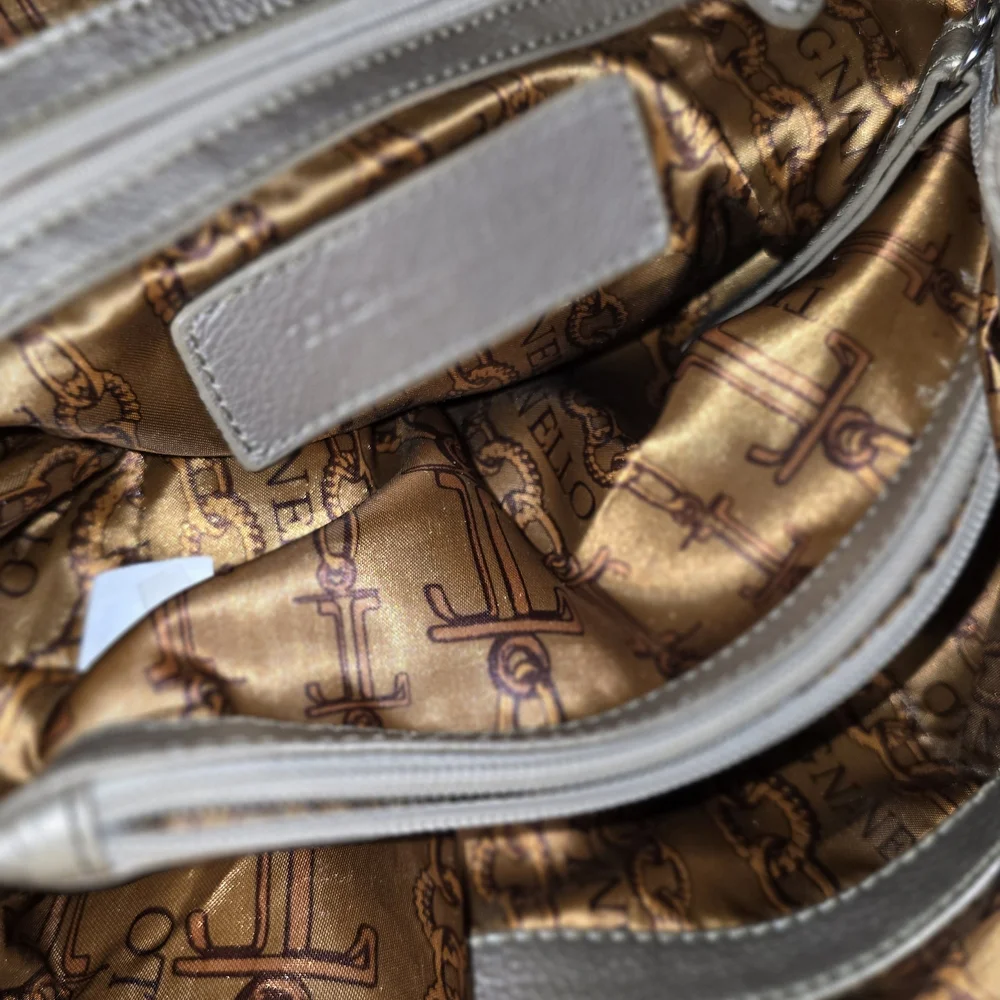 Tignanello Metallic Gold Leather Shoulder Bag