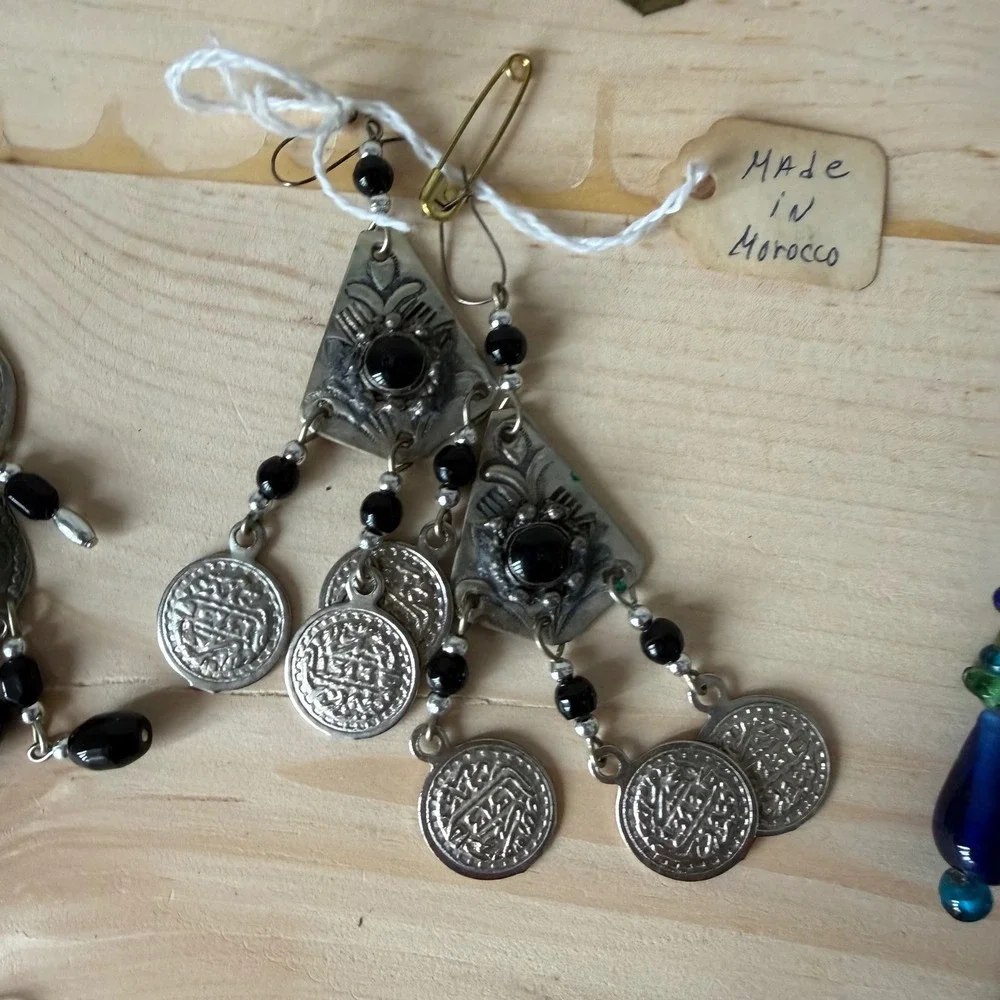 9 pairs Moroccan Artisan Earrings Boho Silver Floral Statement Handmade Jewelry