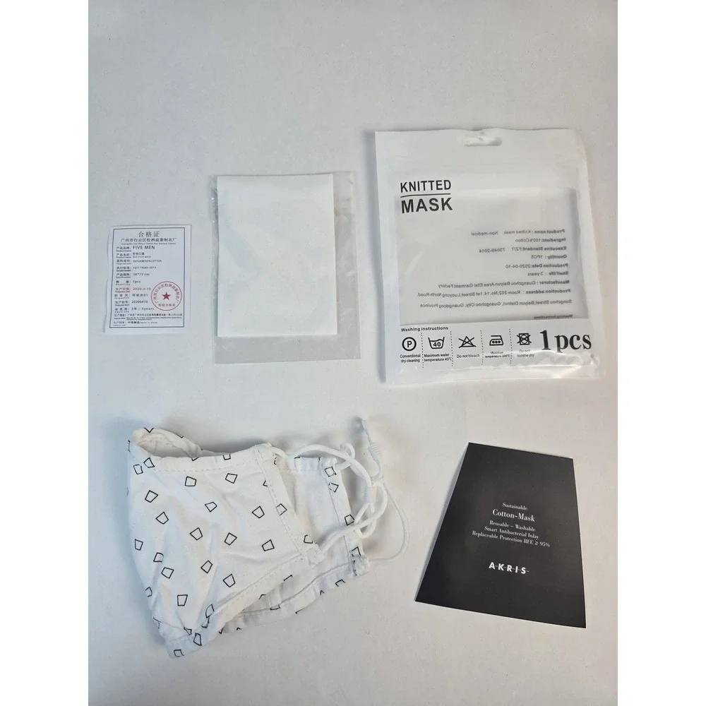 Akris Cotton Knitted Face Mask Pack of 3 Individually Packed Reusable & Washable