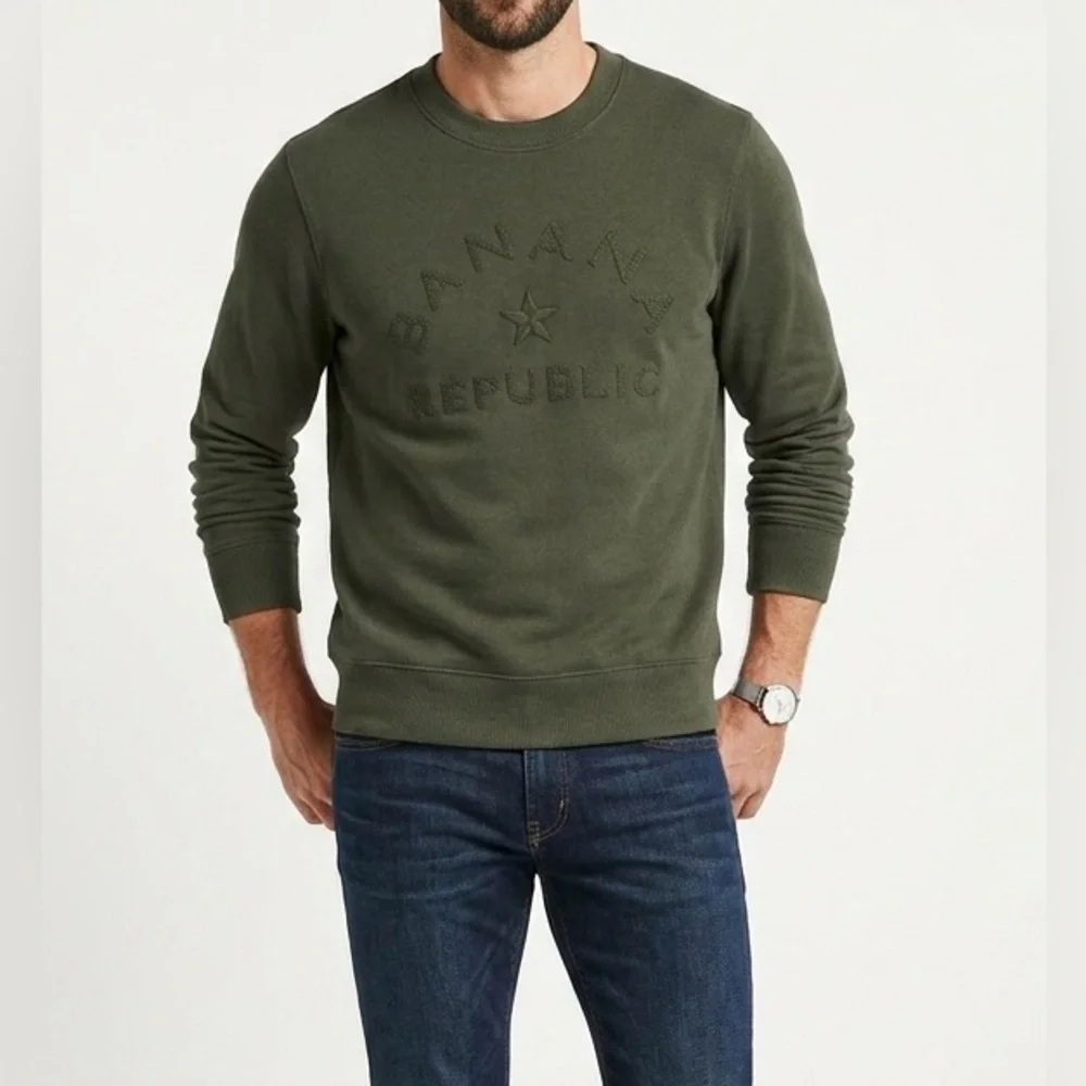 Banana Republic Men's Olive Crewneck Sweater