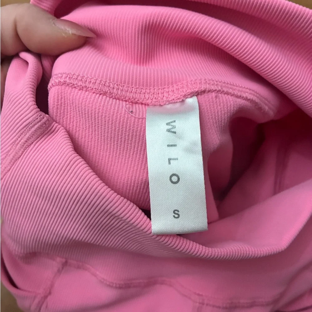 Wilo The Label bright pink high-waisted ribbed biker shorts Size S