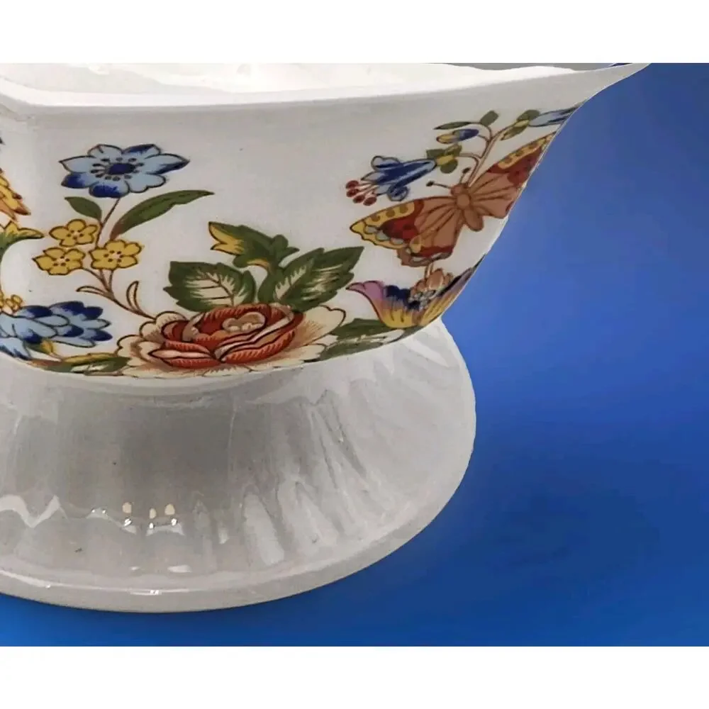 Aynsley Cottage Garden Hexagon Footed Bowl English Bone China 3