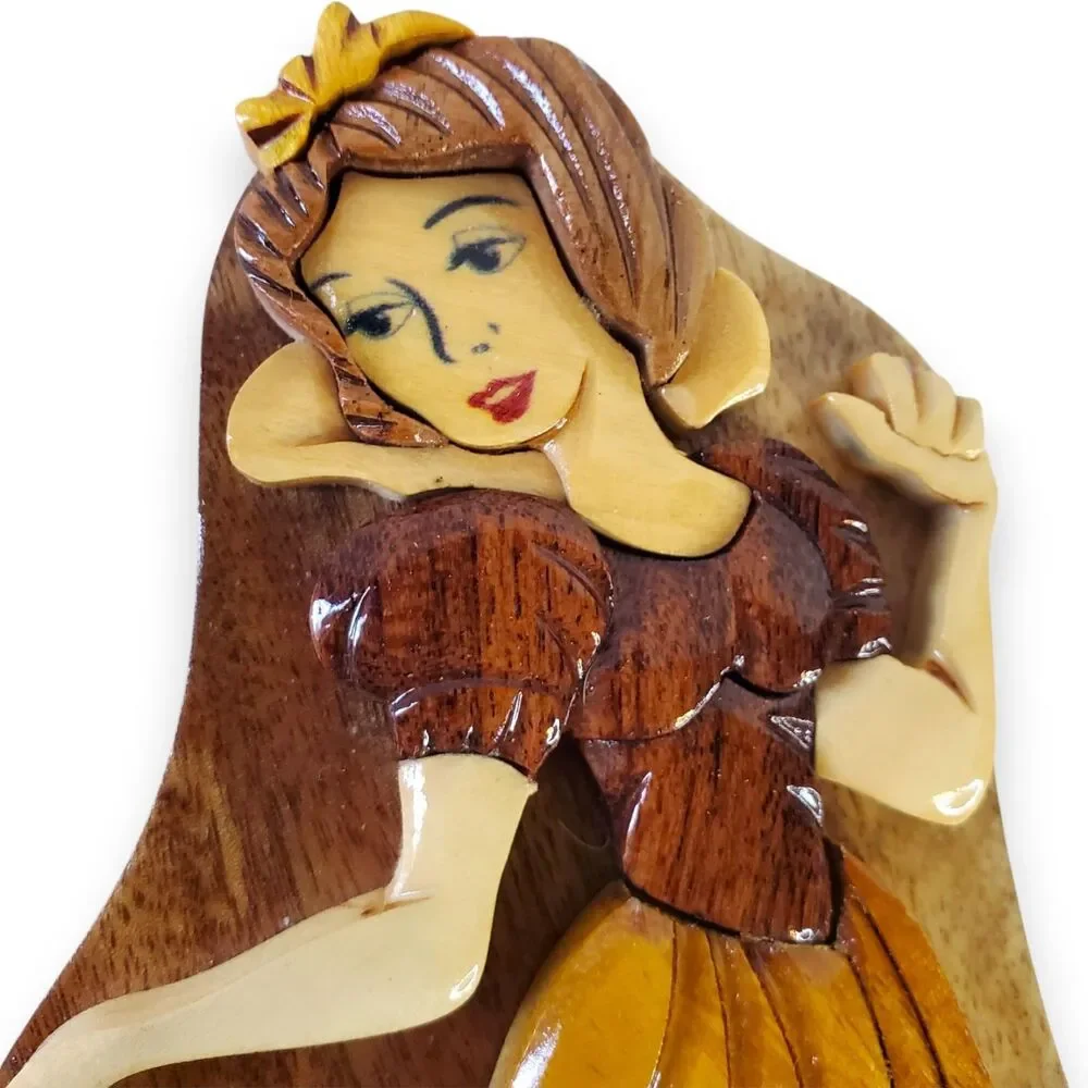 Disney Snow White Intarsia Wood Puzzle Box Handcrafted Trinket Jewelry Case 7in