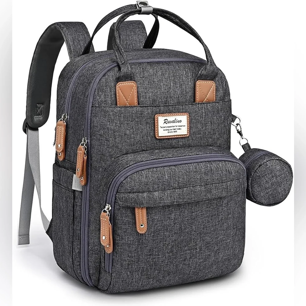RUVALINO Grey Diaper Bag Like New