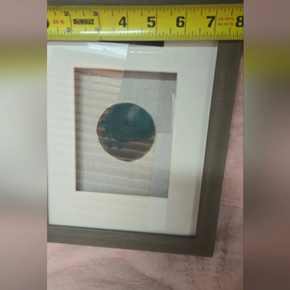 Genuine Stone Teal Agate Framed Accent