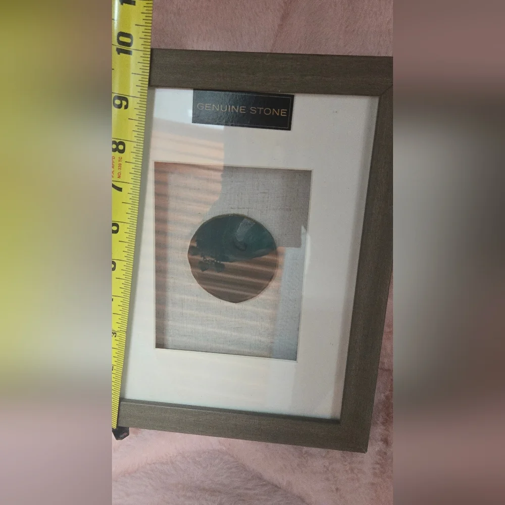 Genuine Stone Teal Agate Framed Accent