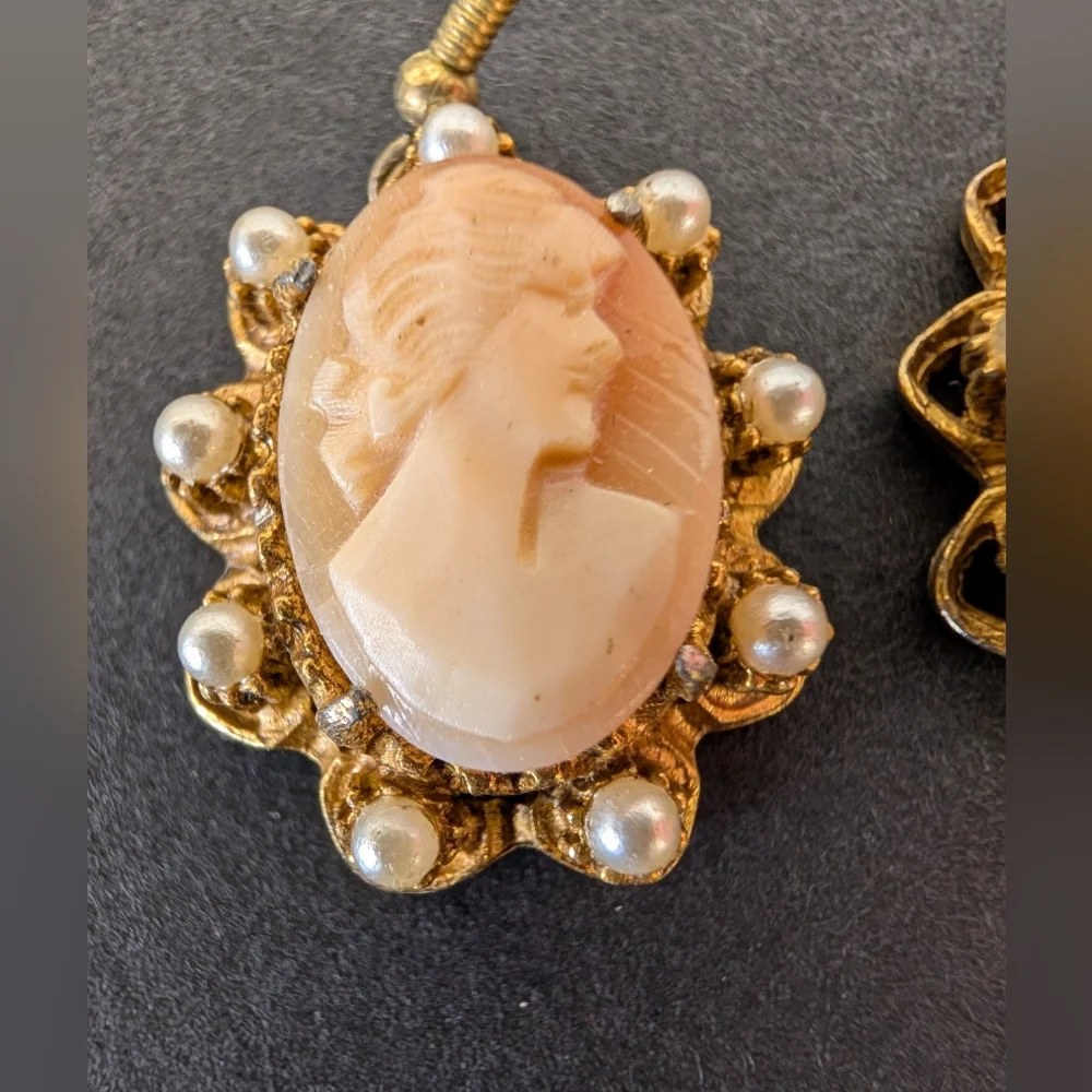 Vintage cameo earrings