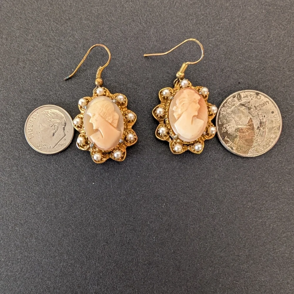 Vintage cameo earrings