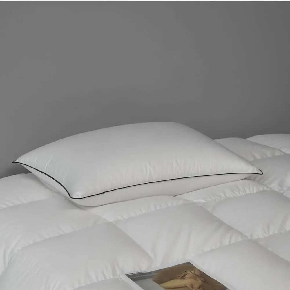 Luxury Premium Feather Down Fiber Pillows Standard Sz Fluffy Bed Pillows‎ 480TC