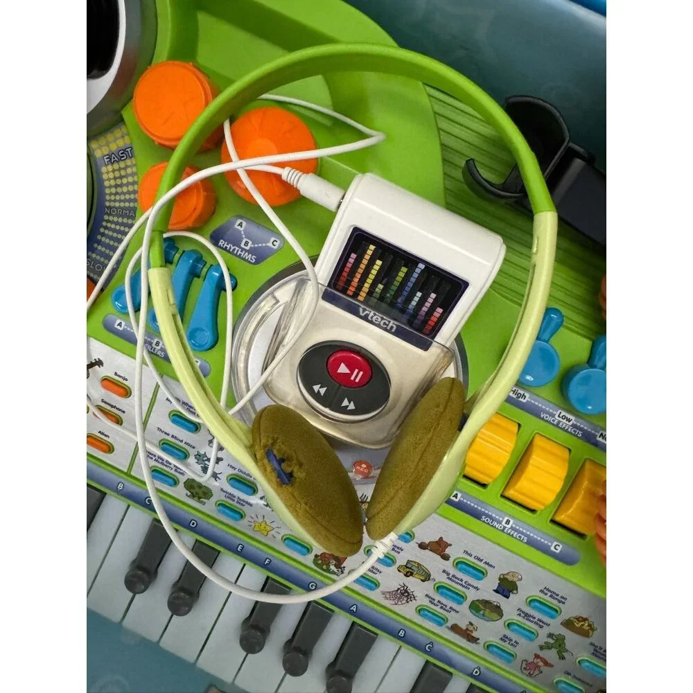 Vtech Kidijamz DJ Music Studio Keyboard Green Toy Piano Record & Play Tested Box