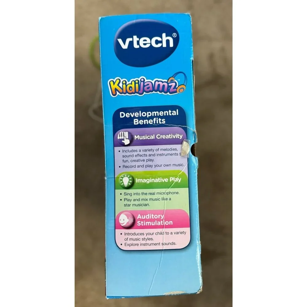 Vtech Kidijamz DJ Music Studio Keyboard Green Toy Piano Record & Play Tested Box