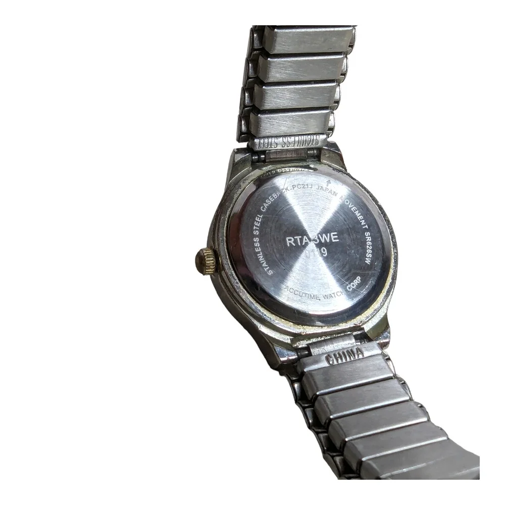Accutime Watch Corp Unisex 2 Tone Metal Expansion Band Wrist Watch‎