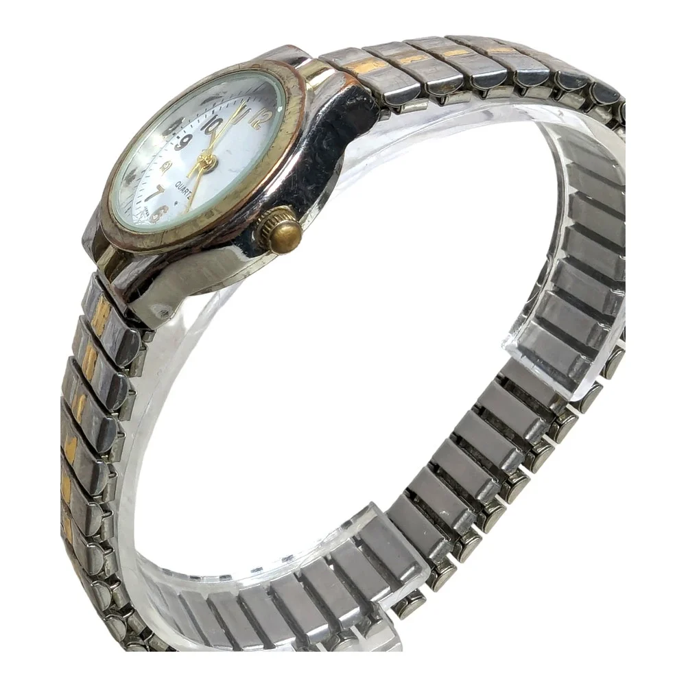 Accutime Watch Corp Unisex 2 Tone Metal Expansion Band Wrist Watch‎