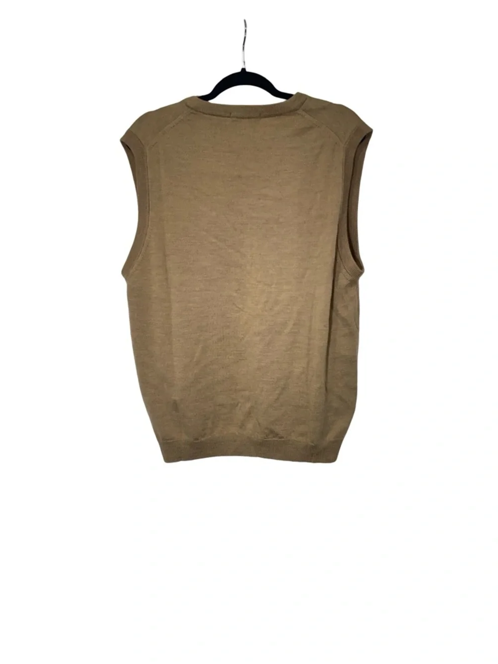 Men's V-Neck Sweater Vest in Camel