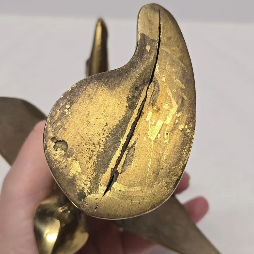 Vintage MCM Brass Flying Goose Duck Figurine Mantel Decor 5.5