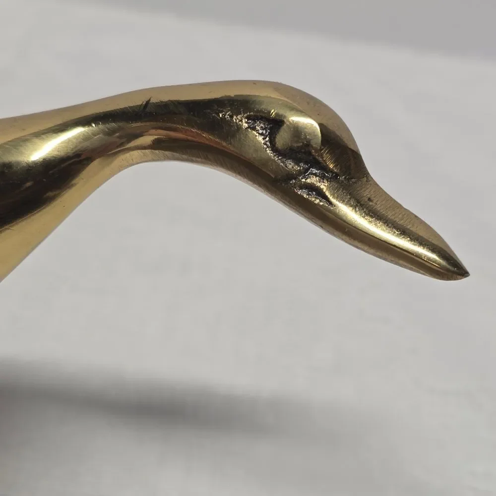 Vintage MCM Brass Flying Goose Duck Figurine Mantel Decor 5.5