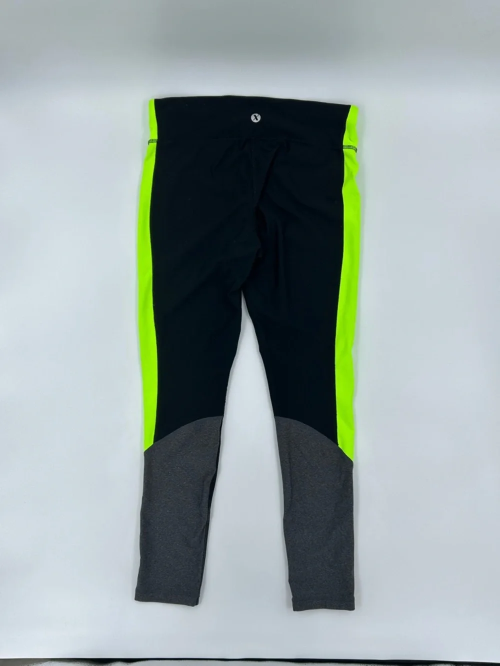 Xersion Black Leggings with Lime Green Branding M