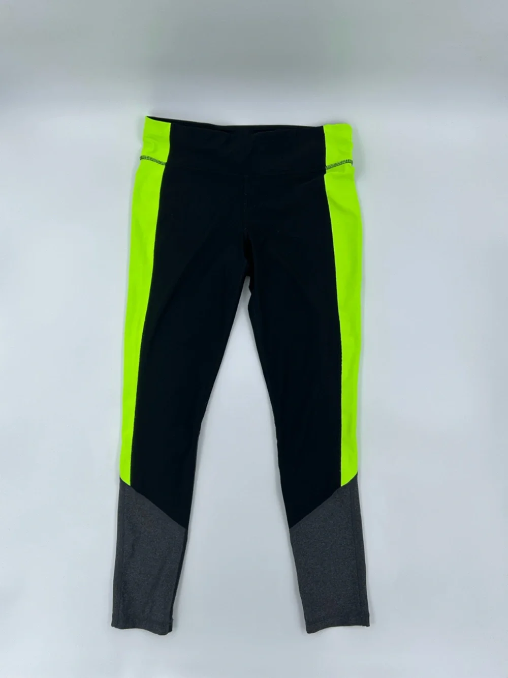 Xersion Black Leggings with Lime Green Branding M
