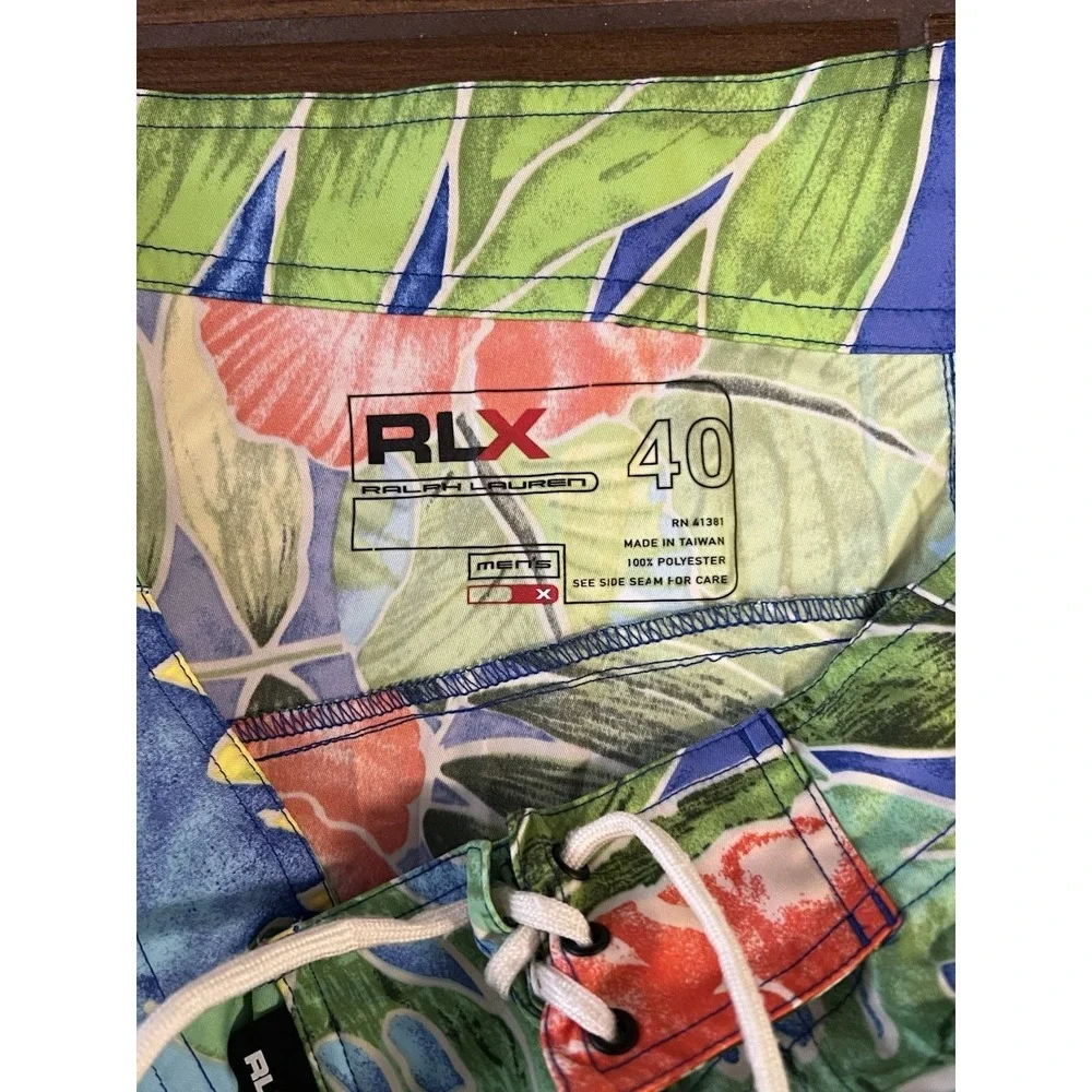 Ralph Lauren RLX Men's Swim Trunks sz 40 Colorful Tropical Floral Print Shorts