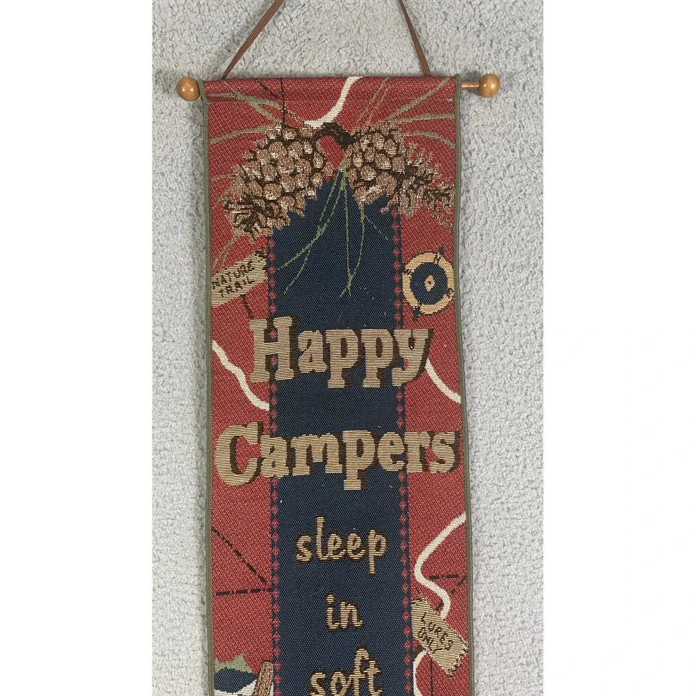 Annie Danielson Happy‎ Campers Fabric Wall Hanging Camping Cabin Decor Rustic